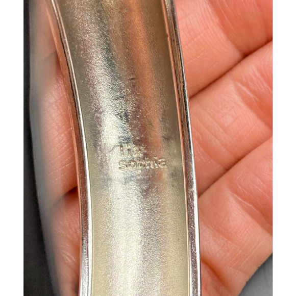 Lot of 2 LIA SOPHIA Bracelets Black Enamel Crystals Silver Tone Flowers Rings - Picture 7 of 8